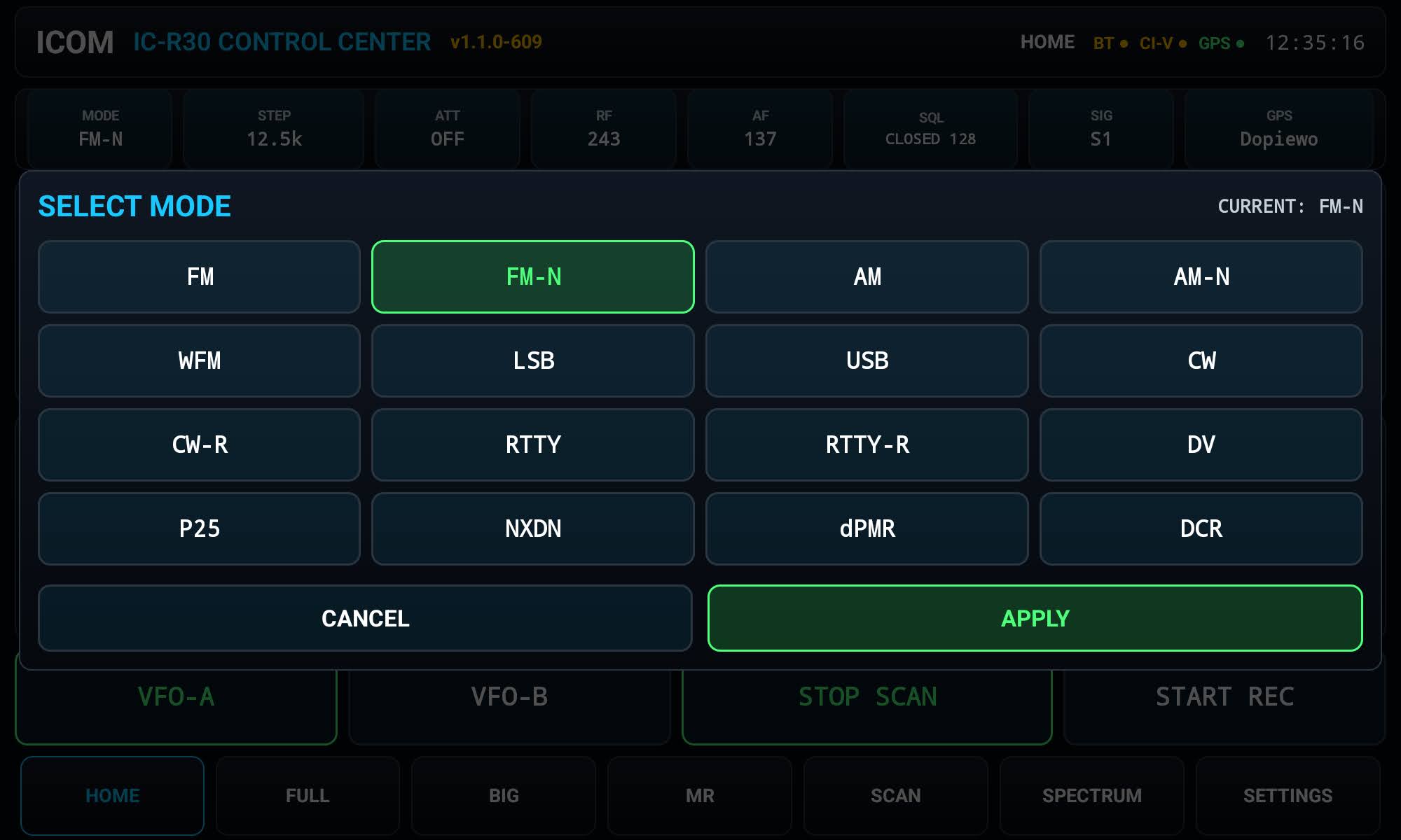 Mode selector