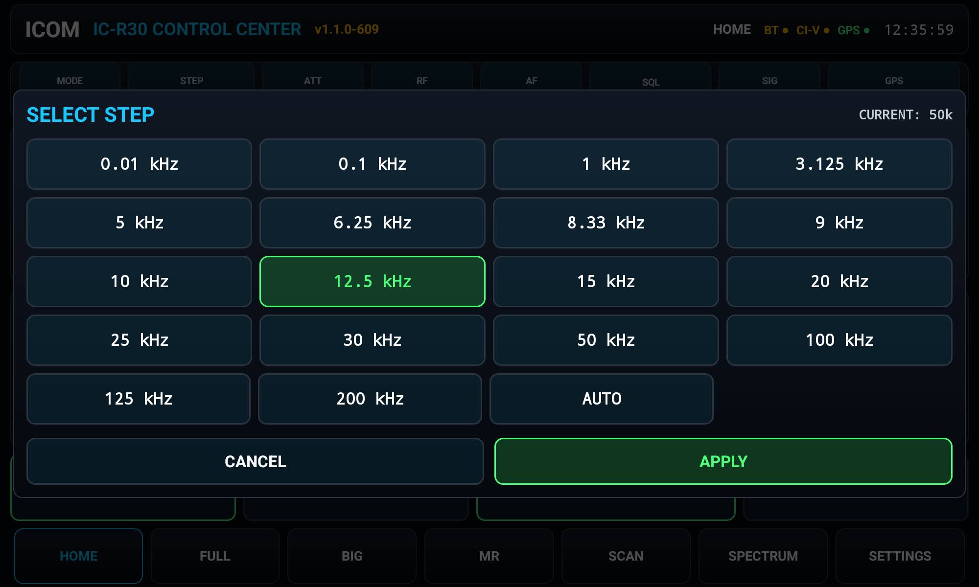 Step selector